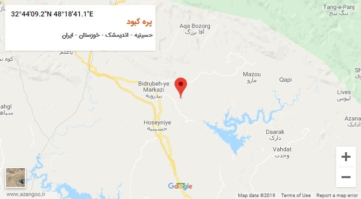 روستای پره کبود بر روی نقشه