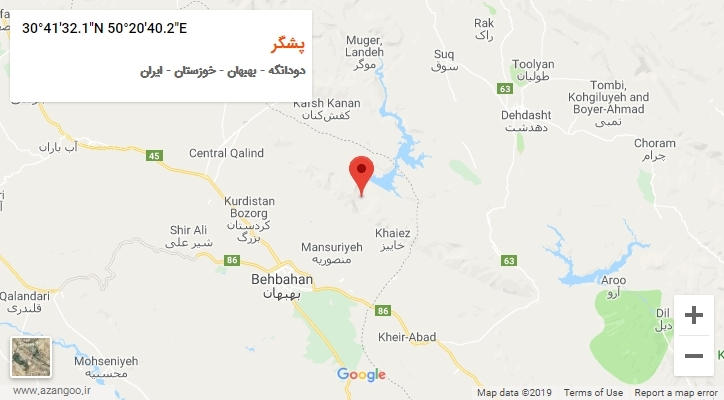 روستای پشگر بر روی نقشه