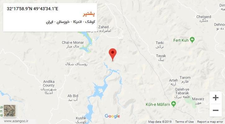 روستای پشتپر بر روی نقشه