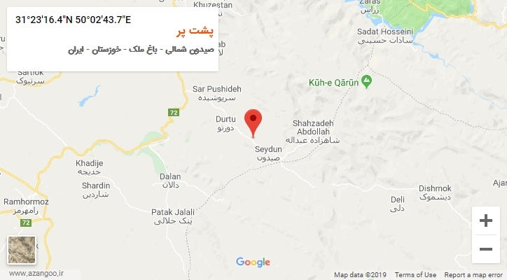 روستای پشت پر بر روی نقشه