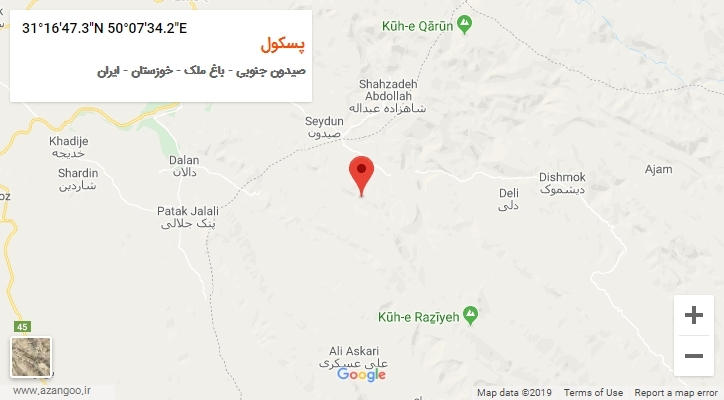 روستای پسکول بر روی نقشه