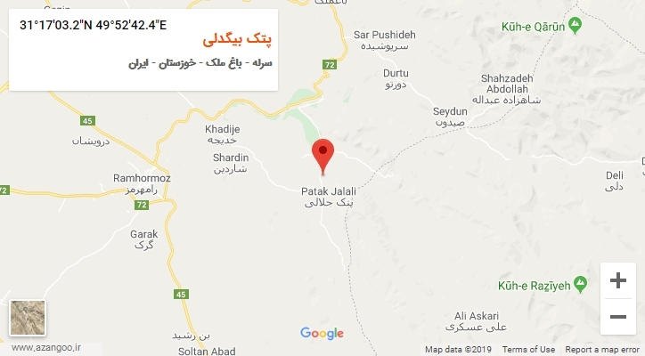 روستای پتک بیگدلی بر روی نقشه