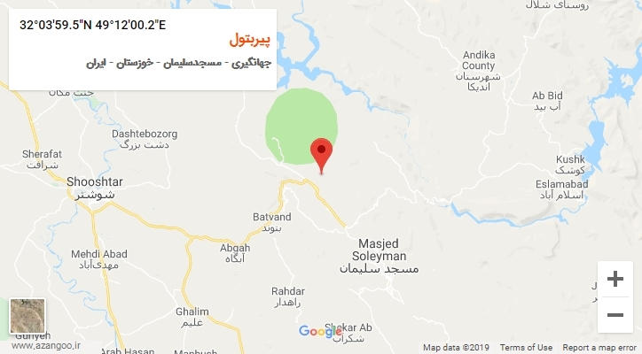 روستای پیربتول بر روی نقشه