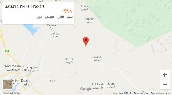 روستای پیرفزک بر روی نقشه