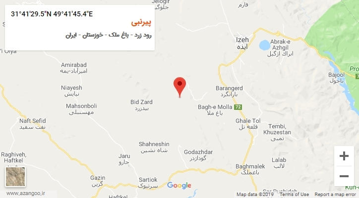 روستای پیرنبی بر روی نقشه