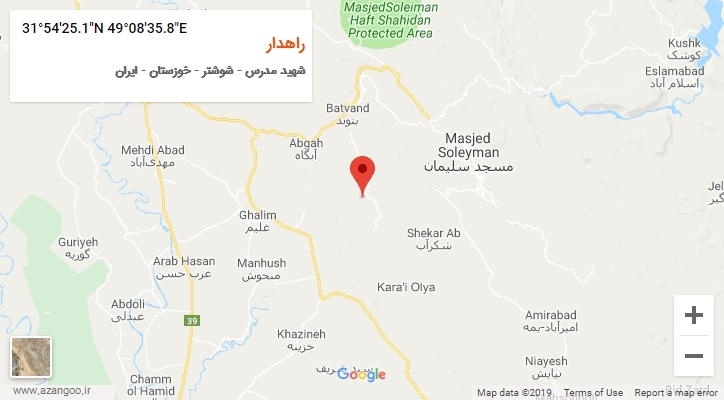 روستای راهدار بر روی نقشه