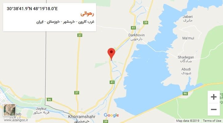 روستای رهوالی بر روی نقشه