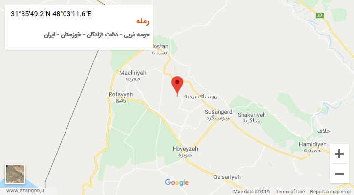 روستای رمله بر روی نقشه