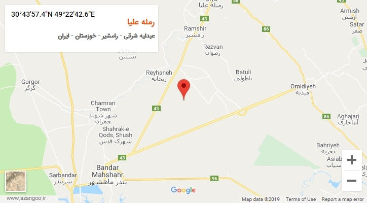 روستای رمله علیا بر روی نقشه