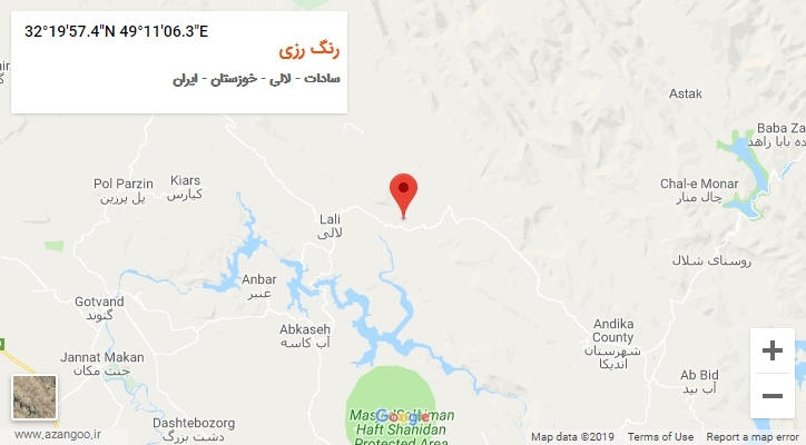 روستای رنگ رزی بر روی نقشه