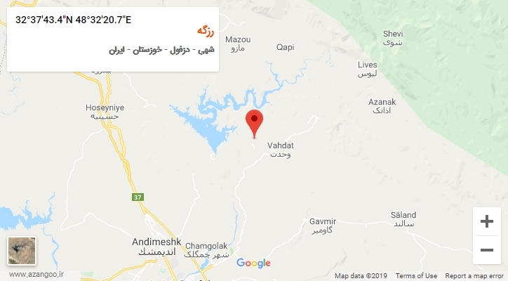 روستای رزگه بر روی نقشه