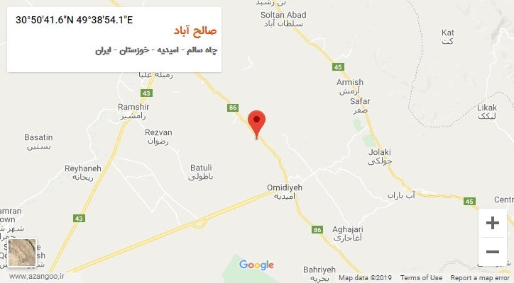 روستای صالح آباد بر روی نقشه
