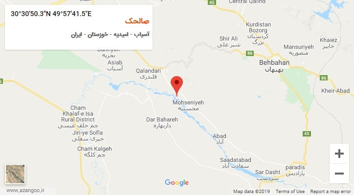 روستای صالحک بر روی نقشه