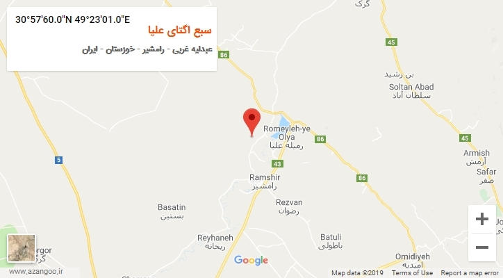 روستای سبع اگتای علیا بر روی نقشه