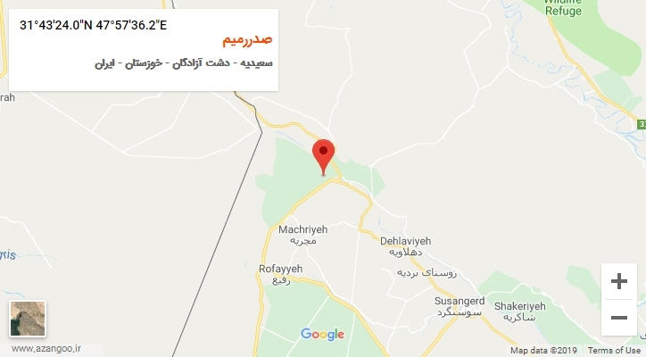 روستای صدررمیم بر روی نقشه