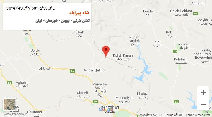 روستای شاه پیرآباد بر روی نقشه