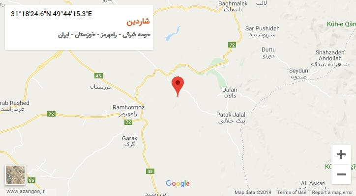 روستای شاردین بر روی نقشه