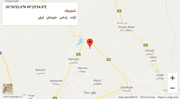 روستای شعیطه بر روی نقشه