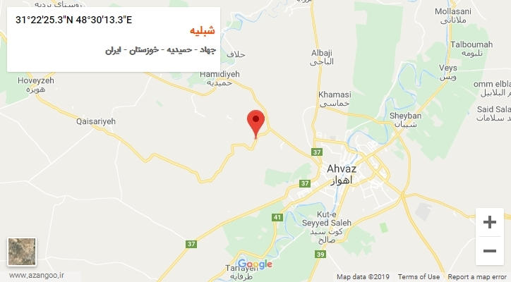 روستای شبلیه بر روی نقشه