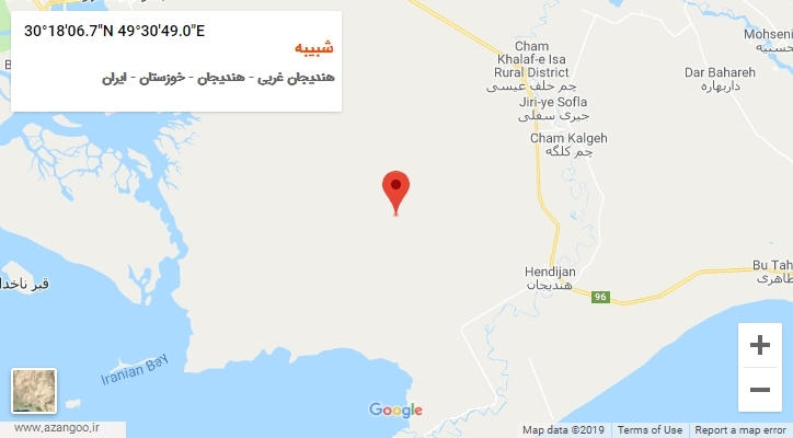 روستای شبیبه بر روی نقشه