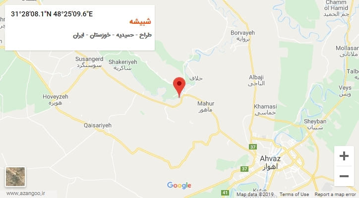 روستای شبیشه بر روی نقشه