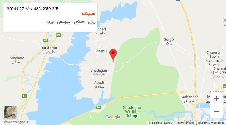 روستای شبیشه بر روی نقشه