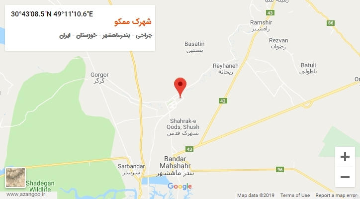 روستای شهرک ممکو بر روی نقشه