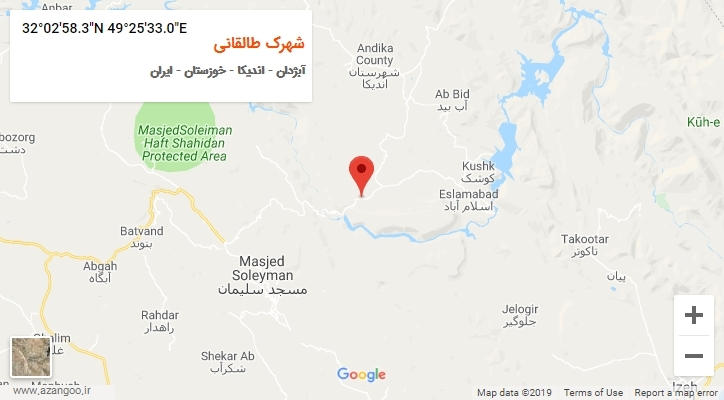 روستای شهرک طالقانی بر روی نقشه
