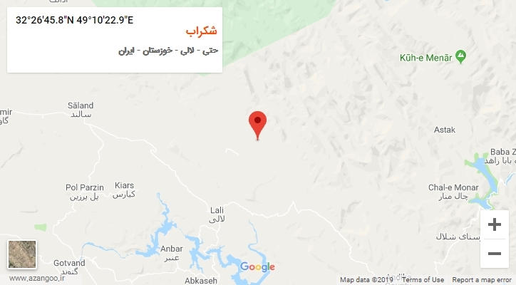روستای شکراب بر روی نقشه