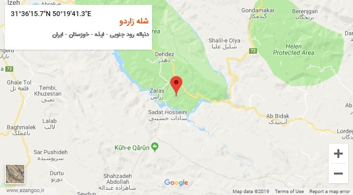 روستای شله زاردو بر روی نقشه