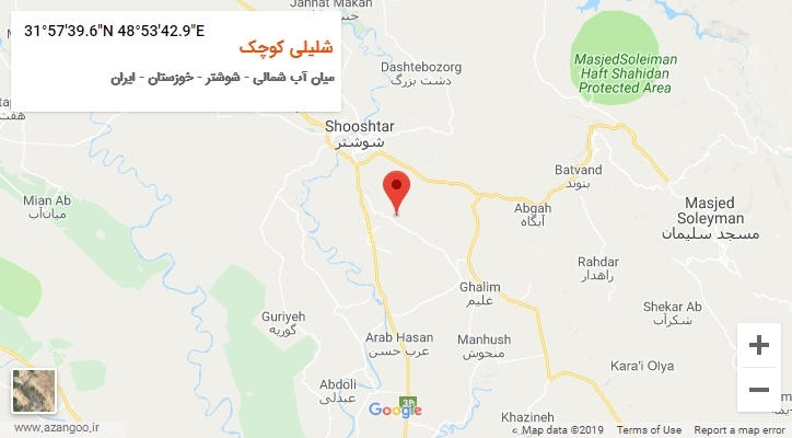 روستای شلیلی کوچک بر روی نقشه