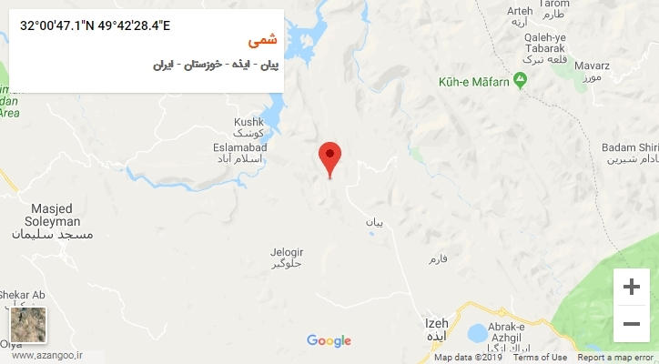 روستای شمی بر روی نقشه