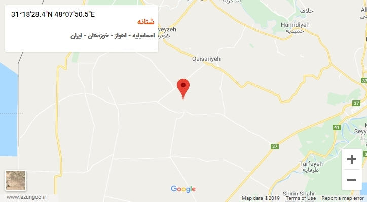 روستای شنانه بر روی نقشه