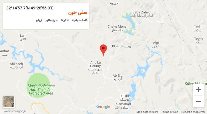 روستای صفی خون بر روی نقشه