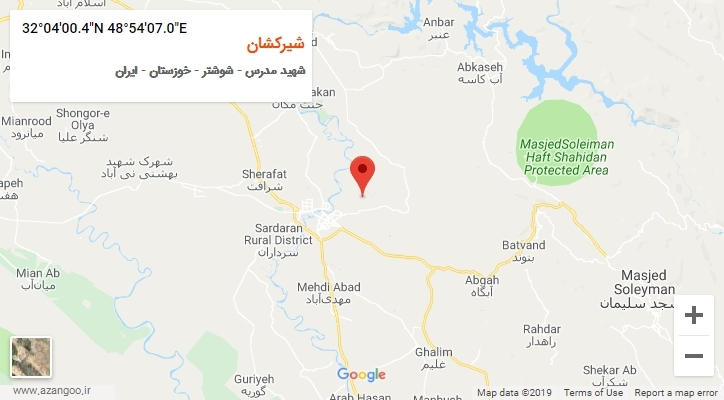 روستای شیرکشان بر روی نقشه