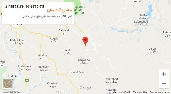 روستای سلطان آبادسفلی بر روی نقشه