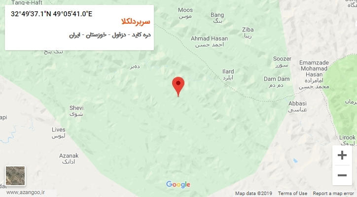 روستای سربردلکلا بر روی نقشه