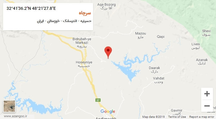 روستای سرچاه بر روی نقشه