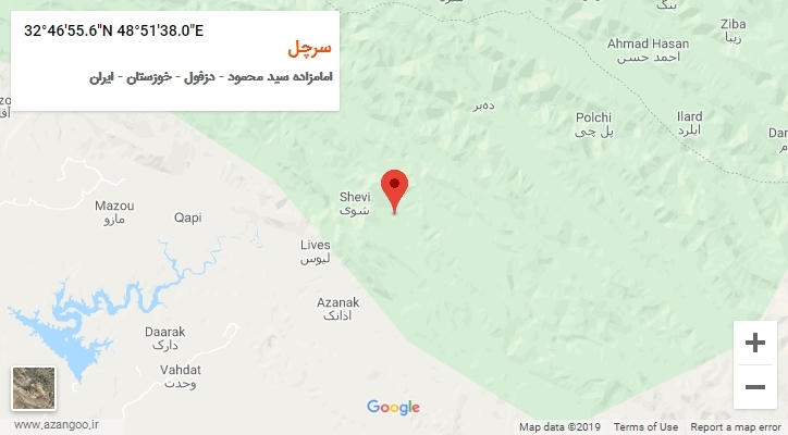روستای سرچل بر روی نقشه