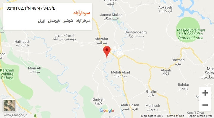 روستای سردارآباد بر روی نقشه