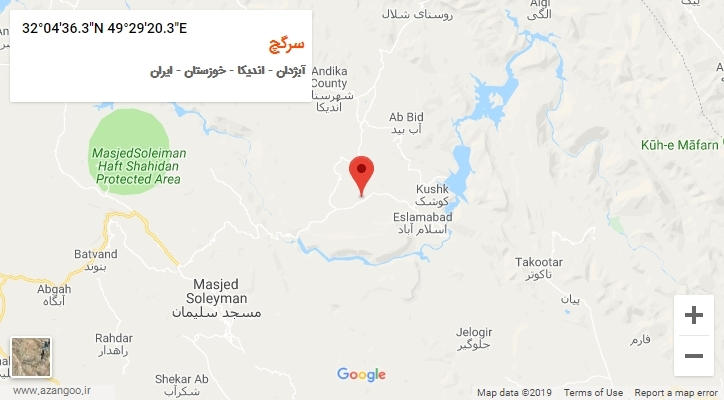 روستای سرگچ بر روی نقشه