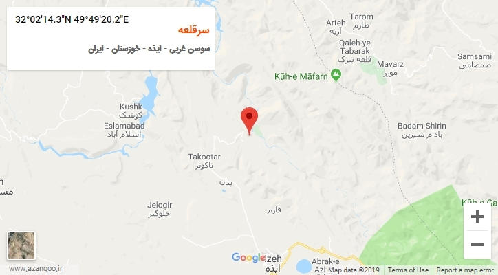 روستای سرقلعه بر روی نقشه