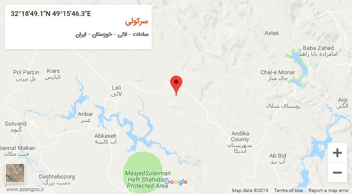 روستای سرکولی بر روی نقشه