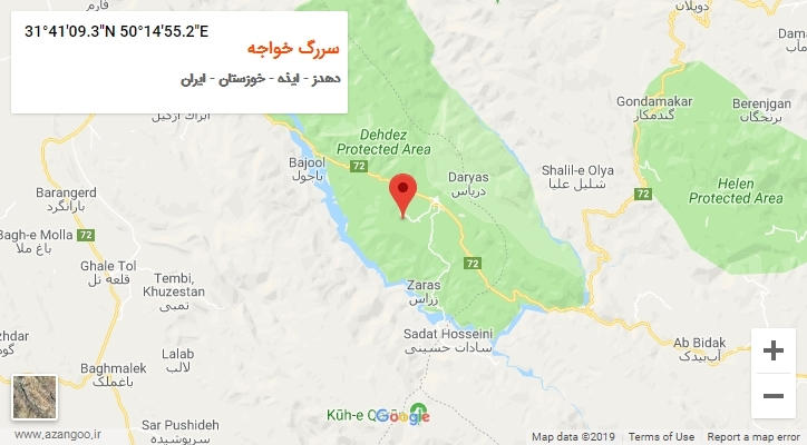 روستای سررگ خواجه بر روی نقشه