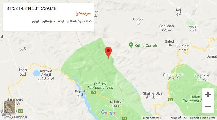 روستای سرصحرا بر روی نقشه