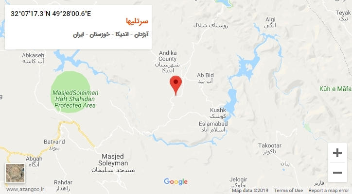 روستای سرتلیها بر روی نقشه