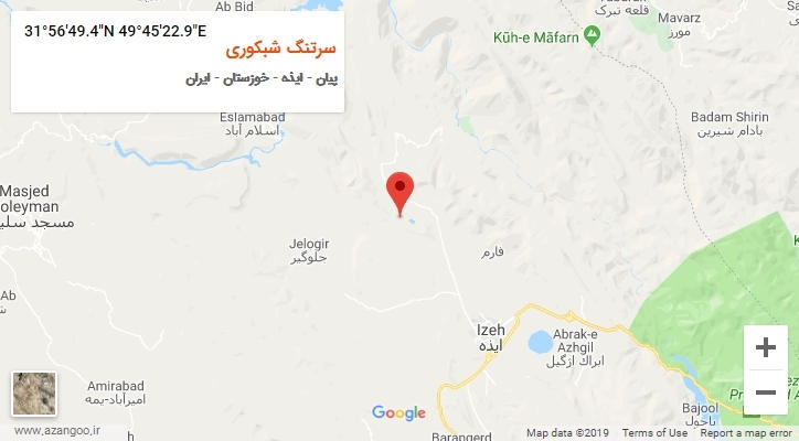 روستای سرتنگ شبکوری بر روی نقشه