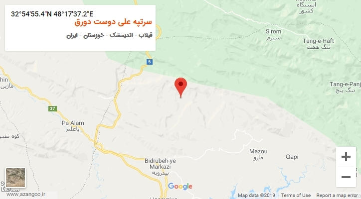 روستای سرتپه علی دوست دورق بر روی نقشه
