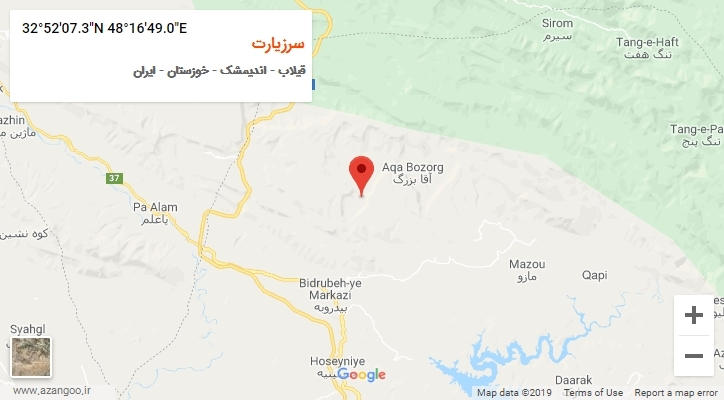 روستای سرزیارت بر روی نقشه