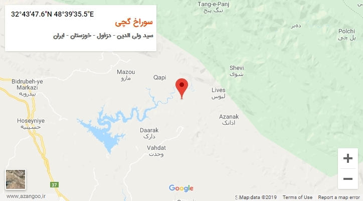 روستای سوراخ گچی بر روی نقشه